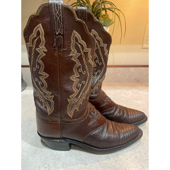 Lucchese 1883 Lizard Cowboy Boots With Embroidered Western Design Size 7 - Picture 14 of 14